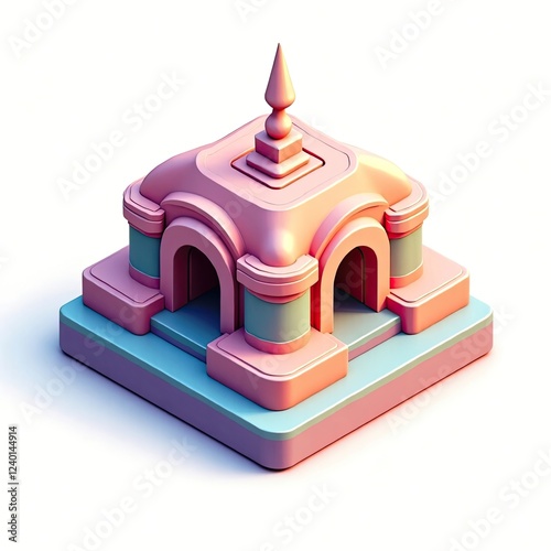 An isometric depiction of colorful addendum icon  