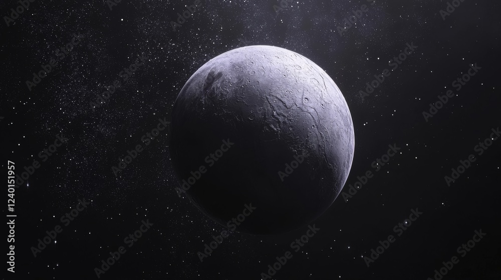 Surreal View of a Dark Planet Surrounded by Stars Against a Deep Cosmic Background Surreal View of a Dark Planet Surrounded by Stars Against a Deep Cosmic Background