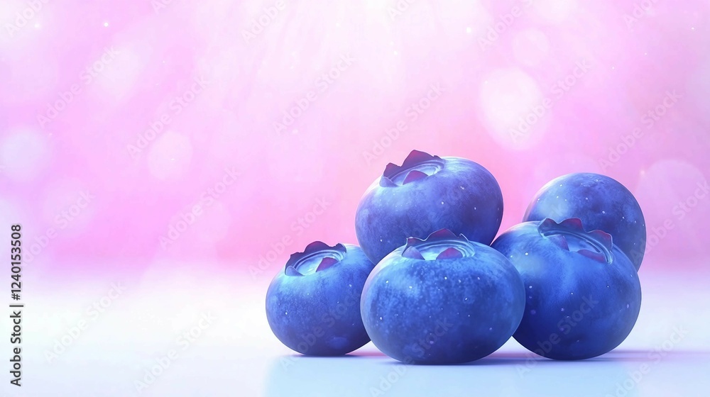 Fresh Blueberries with Soft Pink Bokeh Background for Culinary Use Fresh Blueberries with Soft Pink Bokeh Background for Culinary Use