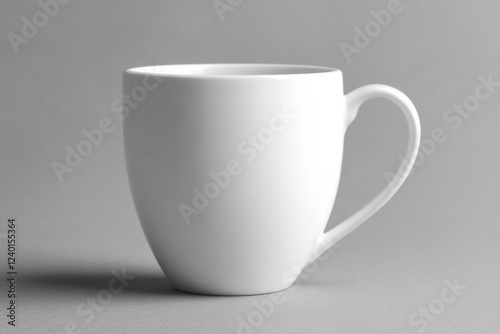 Clean white mug mockup with space for logo or text design photo