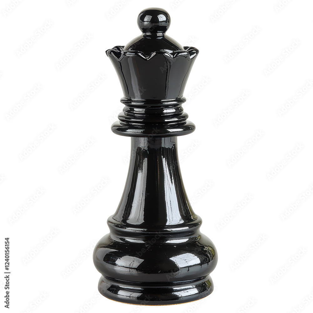 A glossy black chess king piece with intricate details and a regal crown shape, standing prominently. A glossy black chess king piece with intricate details and a regal crown shape, standing prominently.