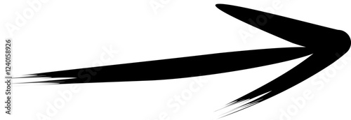 Brush stroke arrow. Arrow sign brush. Hand drawn arrow
