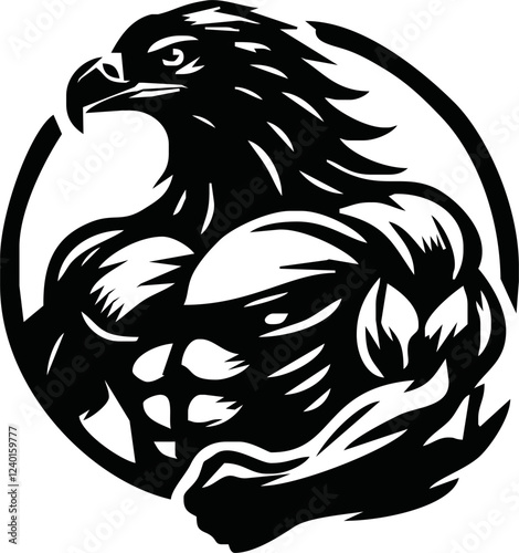 Body Builder Character with Eagle Head