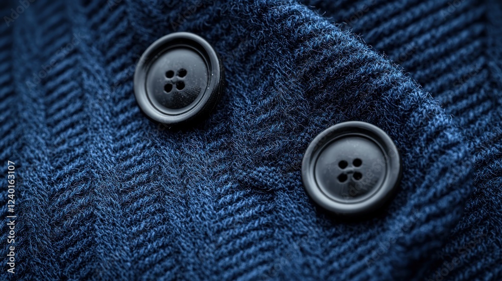 Close-up navy fabric buttons texture detail clothing