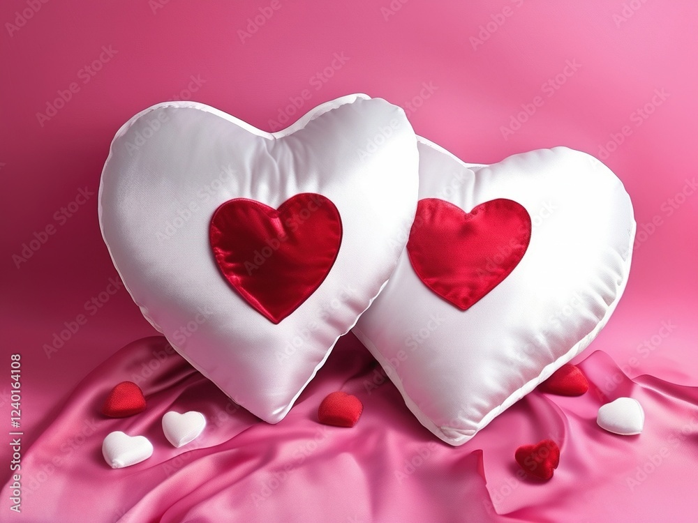 Fototapeta premium pink heart on a red background