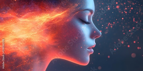 Fiery Enigma: A Surreal Portrait of Inner Fire