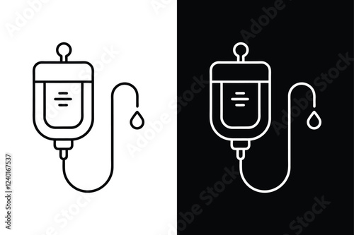 Flat Linear Intravenous Icon for Health & Medical Designs. iv pump, disease, patient, hospital, medicine, pump