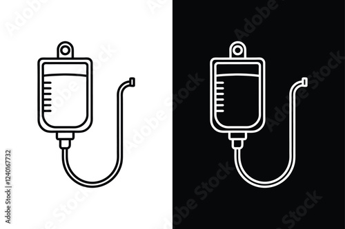 Intravenous Icon. Modern IV Pump Line Vector Illustration. iv pump, disease, patient, hospital, medicine, pump