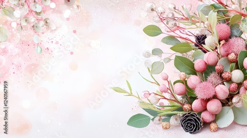 A dreamy pastel pink background with soft, subtle textures, creating an elegant and peaceful ambiance.