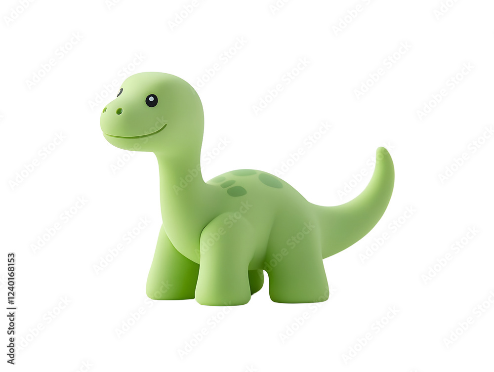 Obraz premium Cute Green Dinosaur Toy for Children Playtime and Imaginative Fun