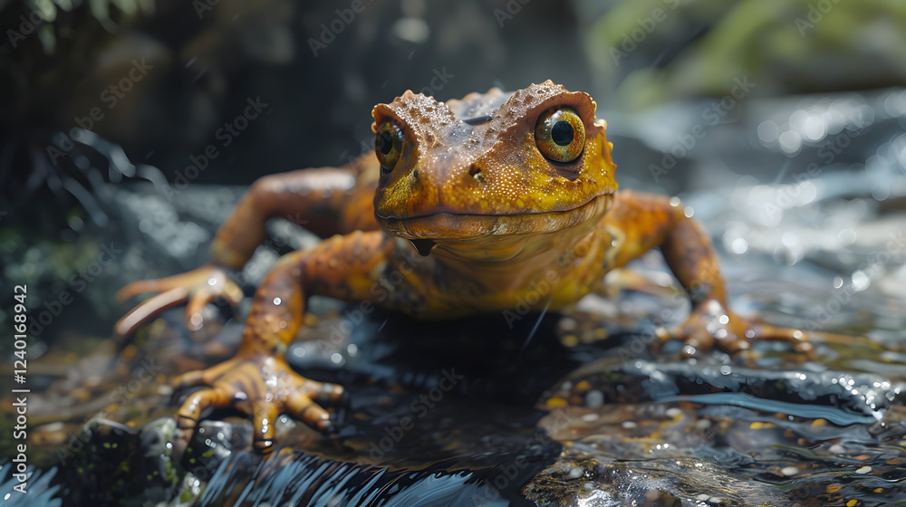 Obraz premium Newt realistic close up