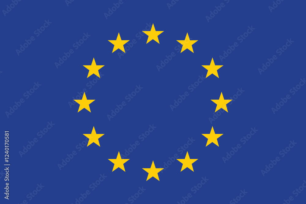 Flag of the European Union. Flag icon. Standard color. Standard size. A rectangular flag. Computer illustration. Digital illustration. Vector illustration. Flag of the European Union. Flag icon. Standard color. Standard size. A rectangular flag. Computer illustration. Digital illustration. Vector illustration.