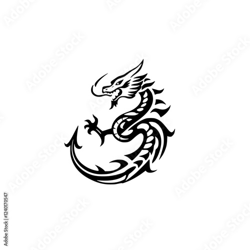 Tribal Dragon Tattoo Design: A Fierce Mythical Creature Art