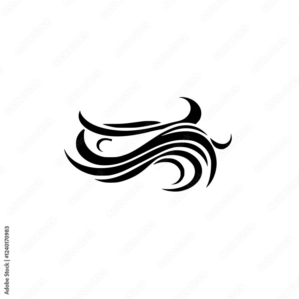 Abstract Black Waves: Vector Graphic Design Element. Perfect for logos, backgrounds, and decorative designs. Stylish and elegant monochrome illustration. Abstract Black Waves: Vector Graphic Design Element. Perfect for logos, backgrounds, and decorative designs. Stylish and elegant monochrome illustration.