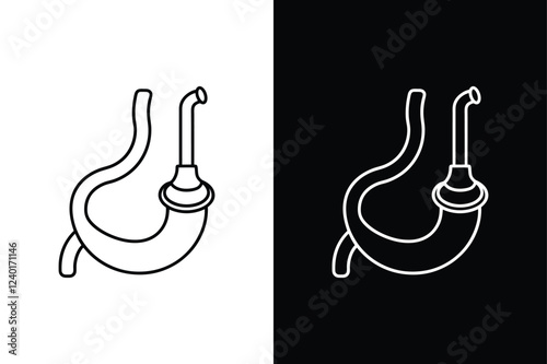 nasogastric tube line icon vector illustration design. nasogastric tube icon black white photo