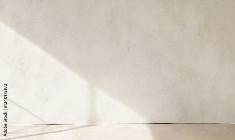 Minimalistic interior with a soft beige wall and natural light casting shadows. Elegant and neutral background perfect for modern design, branding, or product presentations Minimalistic interior with a soft beige wall and natural light casting shadows. Elegant and neutral background perfect for modern design, branding, or product presentations