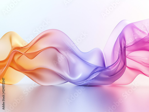 Wallpaper Mural Abstract Colorful Silk Wave with Soft Gradient Flow, Smooth Transparent Fabric Texture in Motion, Perfect for Modern Backgrounds and Artistic Designs Torontodigital.ca