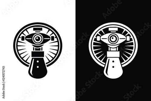 Flat Ophthalmoscope icon silhouette Symbols. Clean & Modern Medical Icon. Ophthalmoscope, equipment, icon, vector, optical