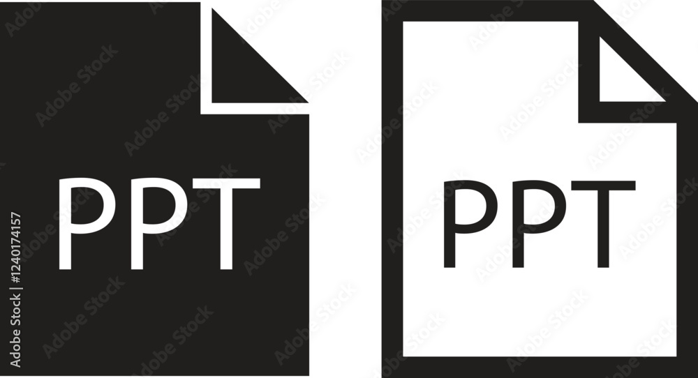 File icons set. Format of document on computer flat and line symbols. PPT file signs. Audio extension multimedia application software folder. Presentation designs isolated on transparent background. File icons set. Format of document on computer flat and line symbols. PPT file signs. Audio extension multimedia application software folder. Presentation designs isolated on transparent background.
