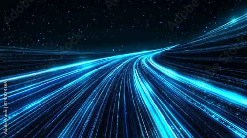 Futuristic highway, digital speed, night, data streams, tech