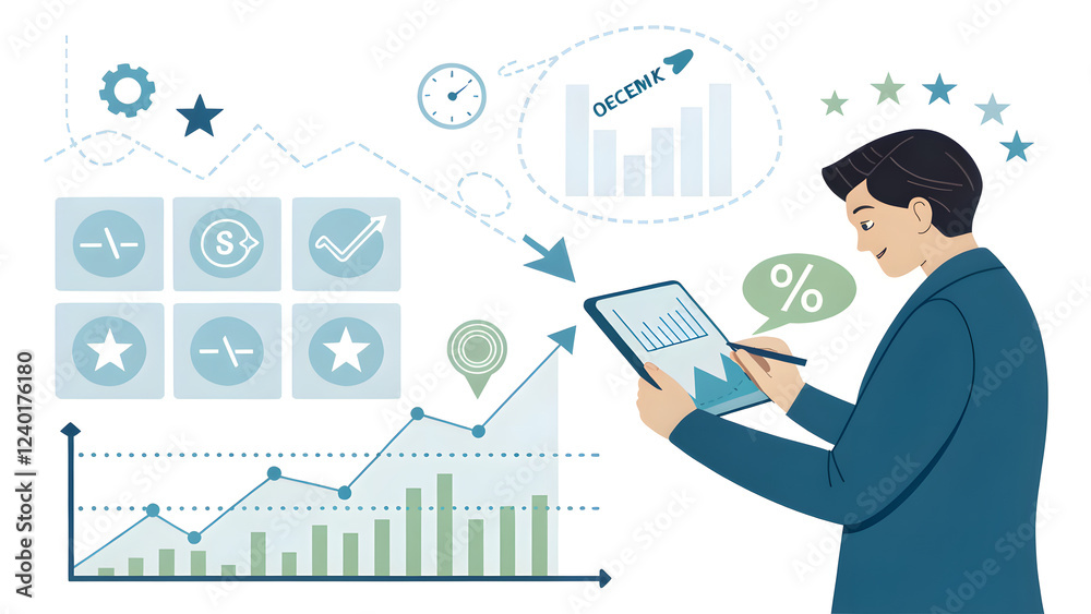 Business Analyst Working on Data Charts and Growth Metrics Business Analyst Working on Data Charts and Growth Metrics