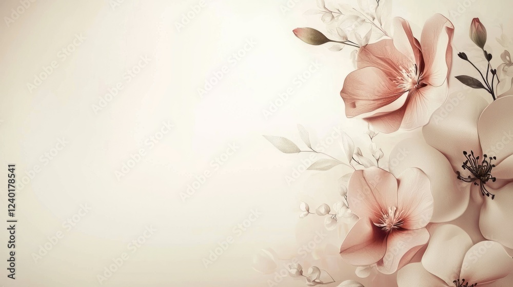 Naklejka premium Simple, elegant Mother's Day text with floral accents and flowing script.