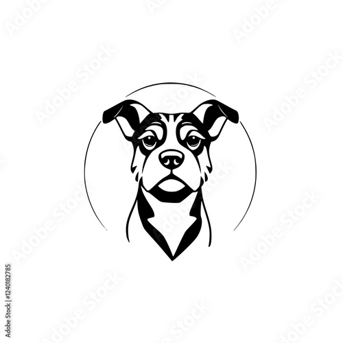 Adorable Dog Portrait: Black and White Canine Headshot - Perfect for Pet Lovers