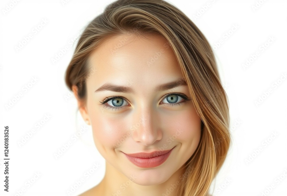 Female portrait on white background Female portrait on white background