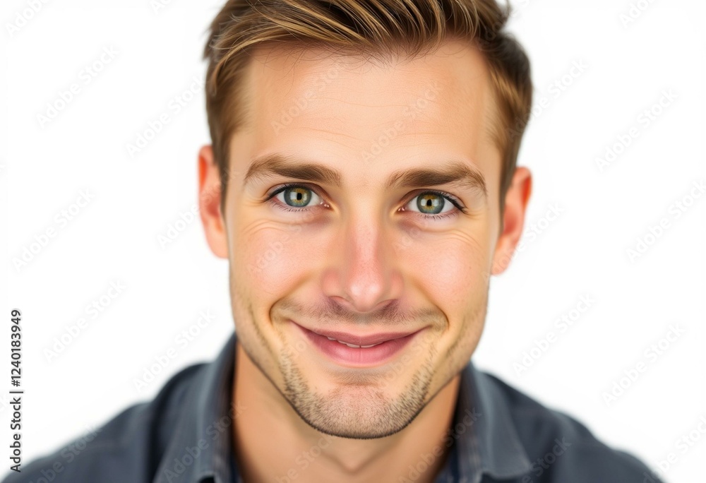 Fototapeta premium Male portrait with subtle smile and warm eyes