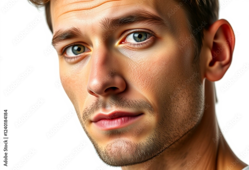 Obraz premium Male portrait on white background