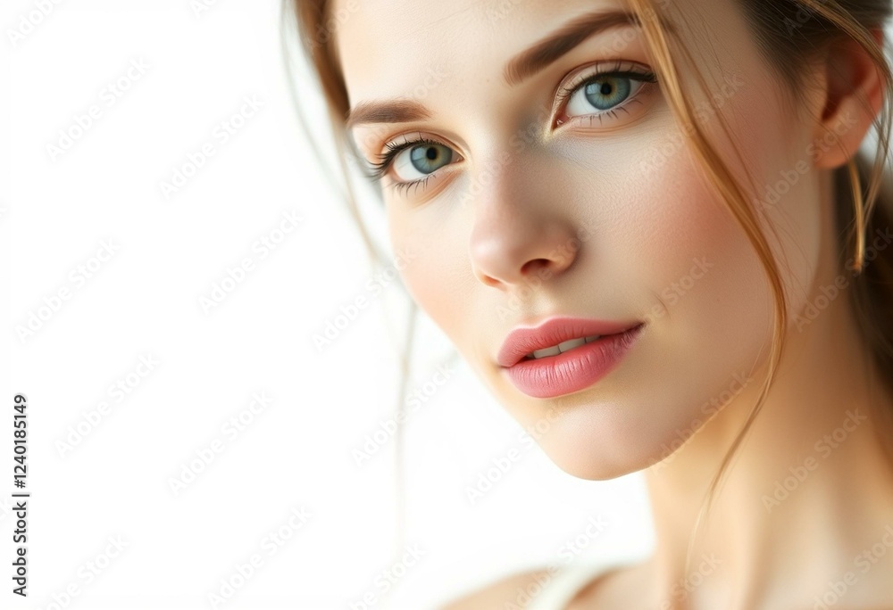 Photorealistic female portrait with gentle expression Photorealistic female portrait with gentle expression