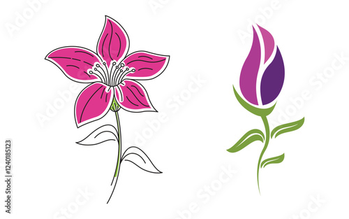 Beauty florist Shop icon logo design template