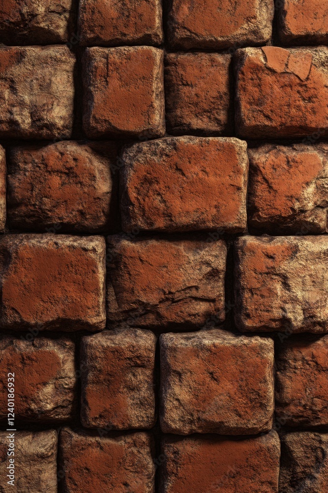 Rustic Stone Wall Texture: A Detailed Close-Up of a Rough, Aged Brickwork Surface Rustic Stone Wall Texture: A Detailed Close-Up of a Rough, Aged Brickwork Surface