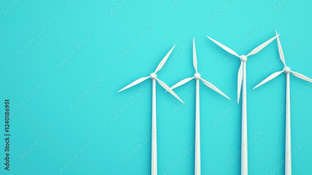 Wind energy, giant turbines in a futuristic world Wind energy, giant turbines in a futuristic world