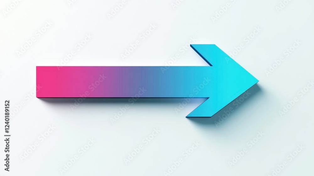 A thick arrow pointing to the right with a shadow effect for a modern infographic style on a white background. A thick arrow pointing to the right with a shadow effect for a modern infographic style on a white background.