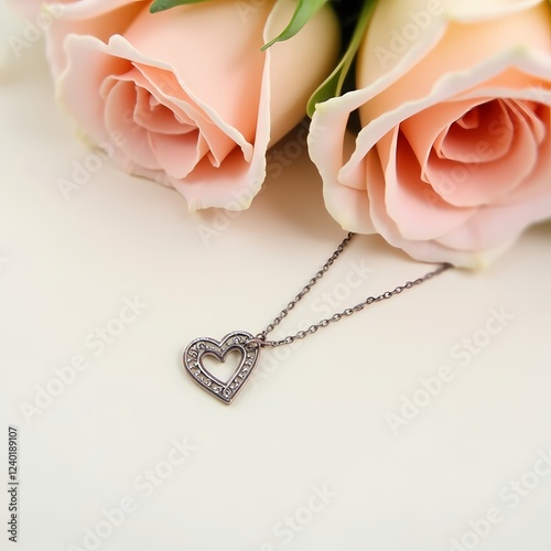 wedding Nicklace and pink roses