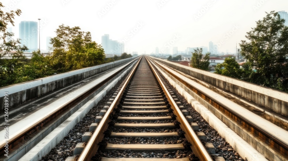 landscape of skytrain rails on the white background
landscape of skytrain rails on the white background