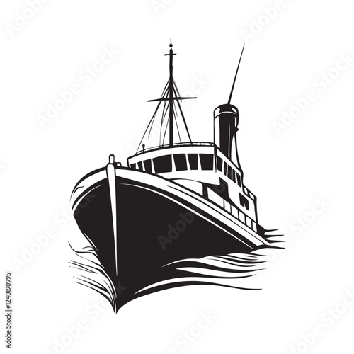 silhouette of a ship