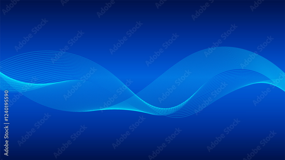Geometric curved lines in gradient forming dynamic futuristic abstract flow patterns