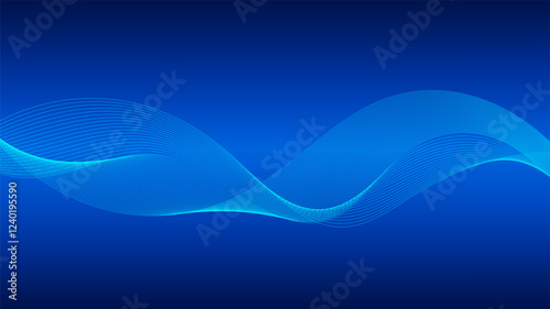 Obraz na płótnie Geometric curved lines in gradient forming dynamic futuristic abstract flow patterns w salonie