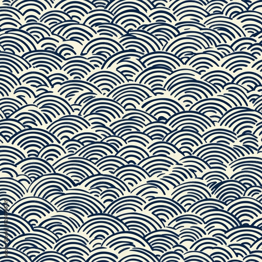 Seamless pattern with japanese waves. Vector illustration. Seamless pattern with japanese waves. Vector illustration.