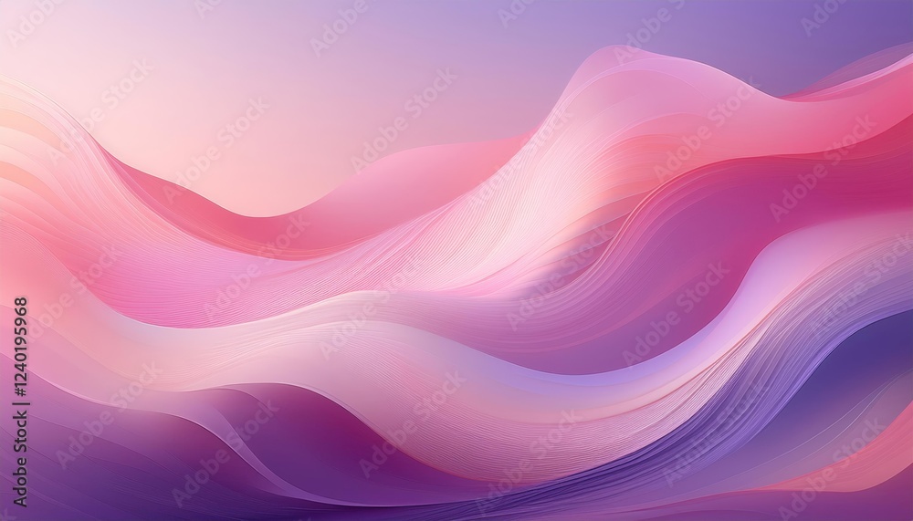 Fototapeta premium Abstract Waves in Soft Pink and Purple Tones