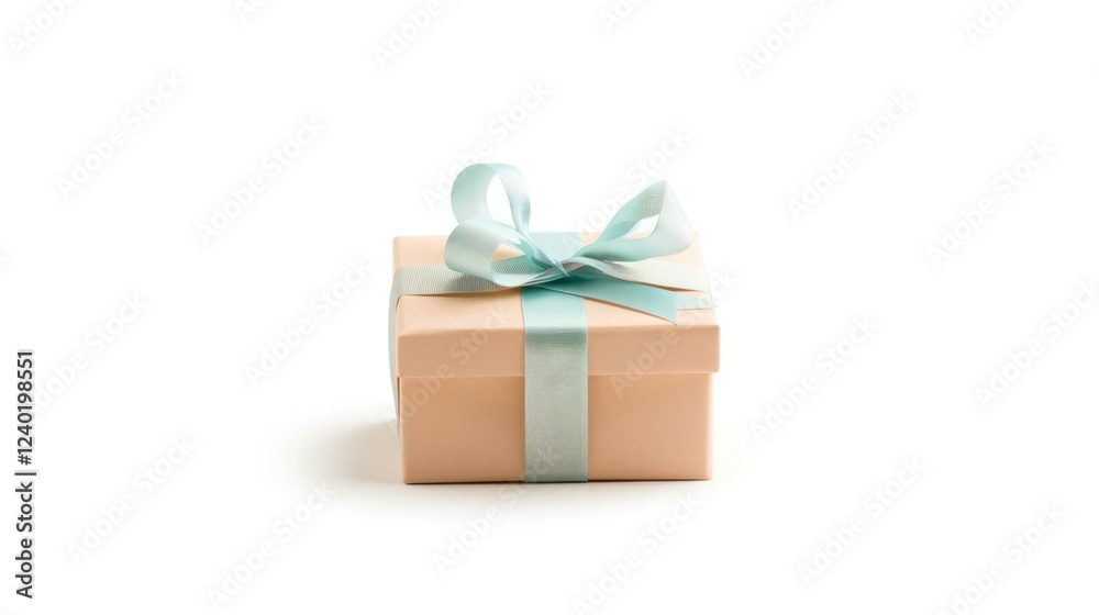 Obraz premium Father's day Gift Box with Light Blue Ribbon on a Clean Background for Special Occasions