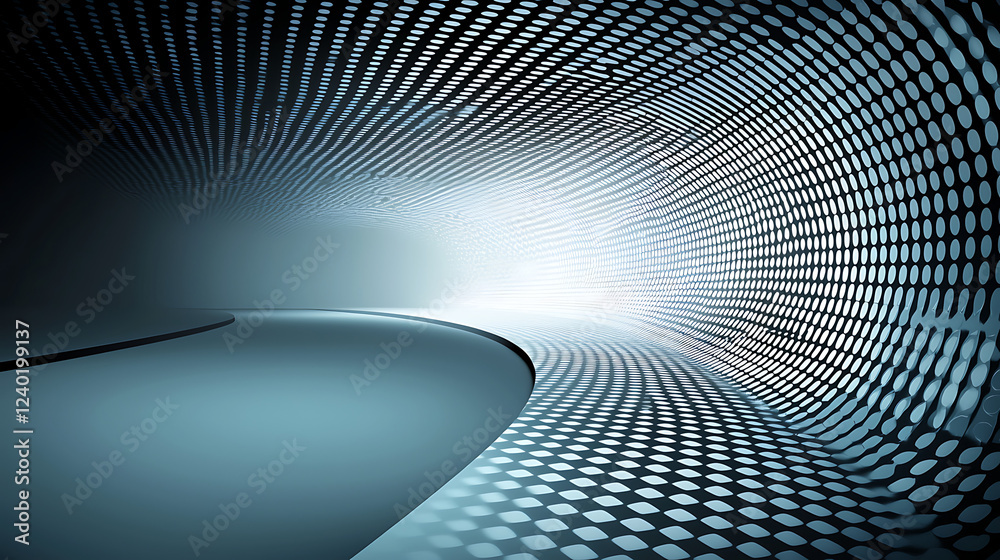 Futuristic tunnel, light at end, abstract background, tech presentation Futuristic tunnel, light at end, abstract background, tech presentation