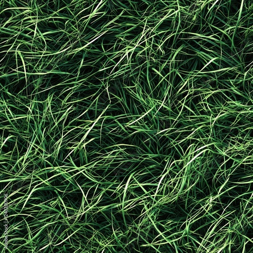 Close-up of lush green grass texture for background or design use