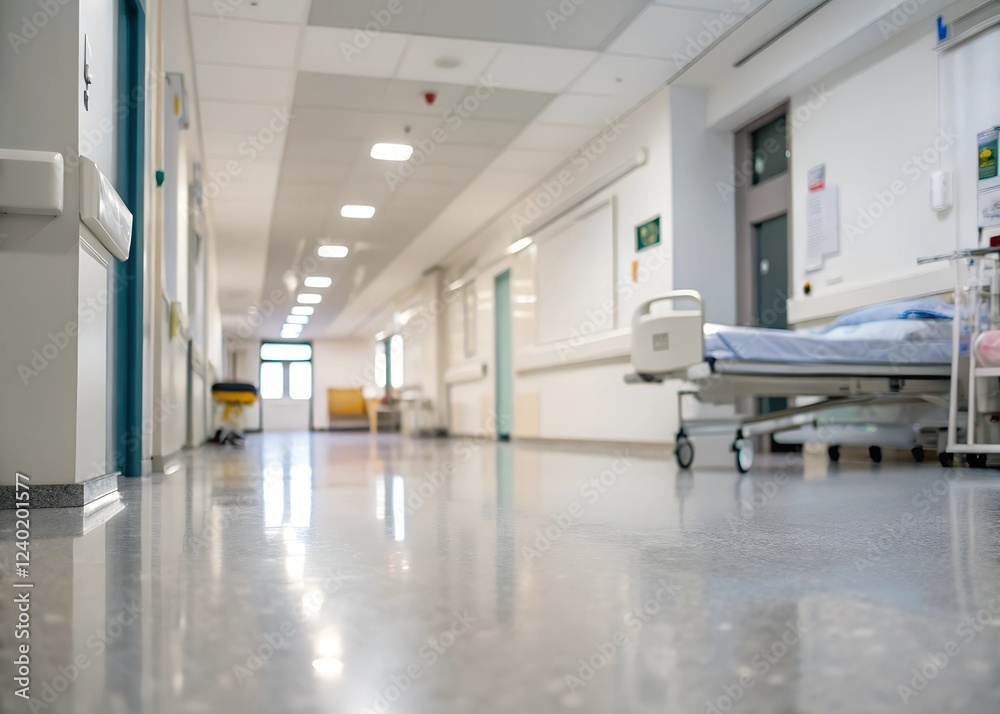 Tranquil Hospital Corridor: A Vision of Calm and Professionalism Tranquil Hospital Corridor: A Vision of Calm and Professionalism