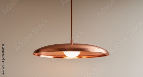 Wallpaper Mural Modern Pendant Light with Round Copper Design and Warm Glow. Torontodigital.ca