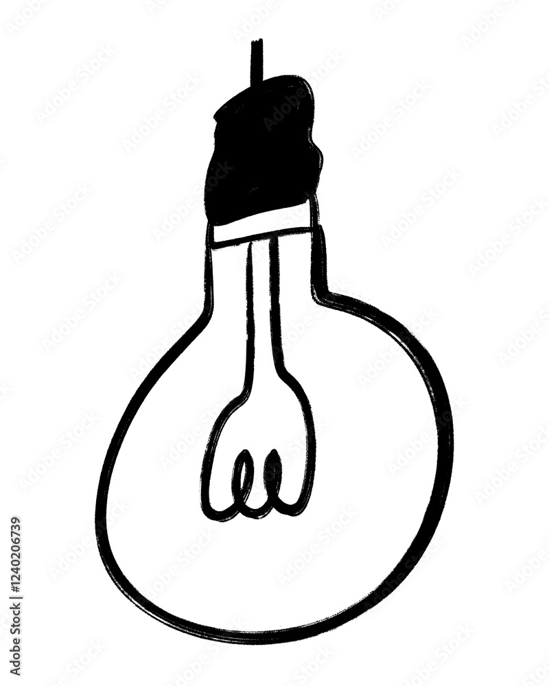 light bulb icon cute illustration and hand draw light bulb icon cute illustration and hand draw