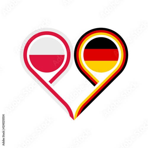 Free Download friendship concept. heart symbol icon of poland and germany flags. vector illustration isolated on white background - GFXLoad