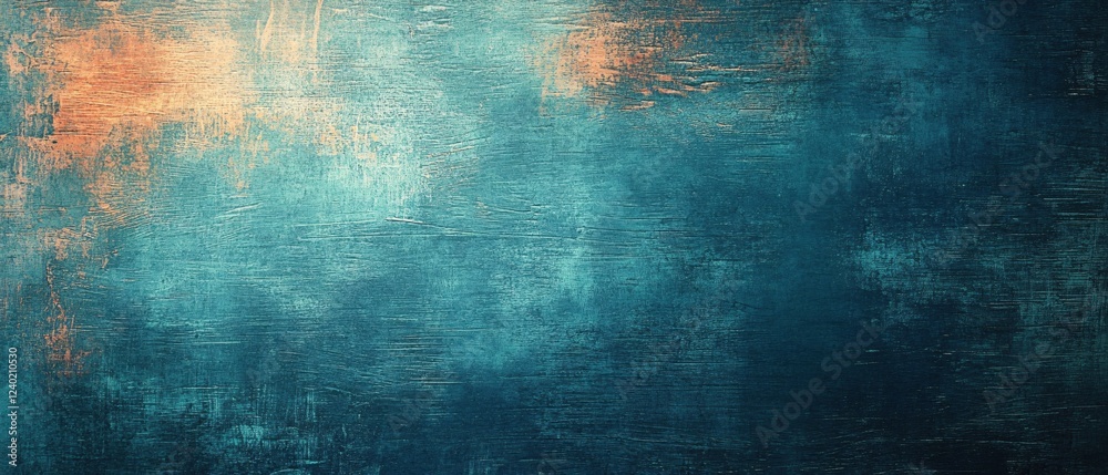 Fototapeta premium Abstract painted texture with teal and orange tones for artistic background or design element